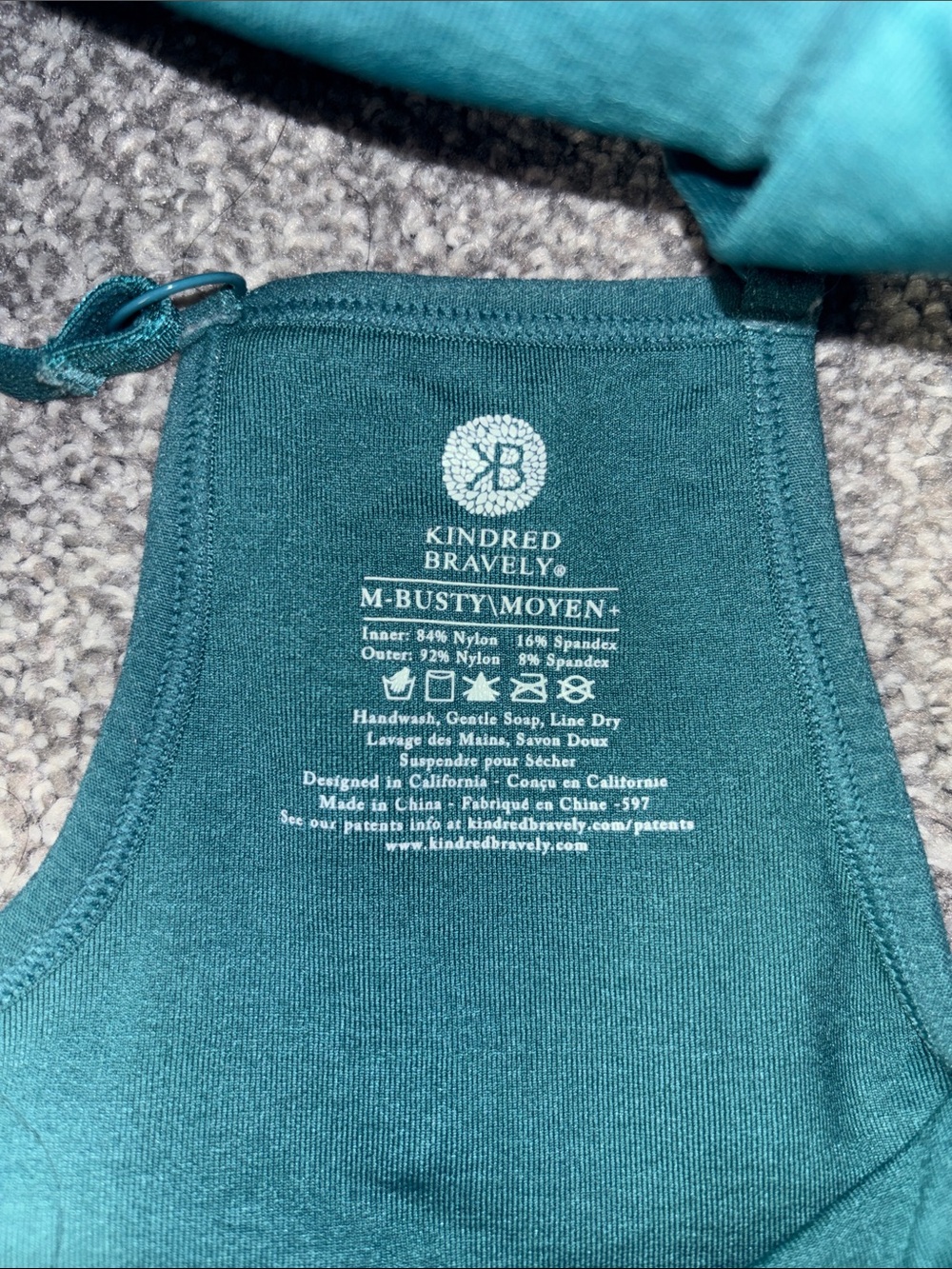 Kindred bravely Teal sublime pumping and nursing Sports Bra Women’s size medium - Picture 9 of 9